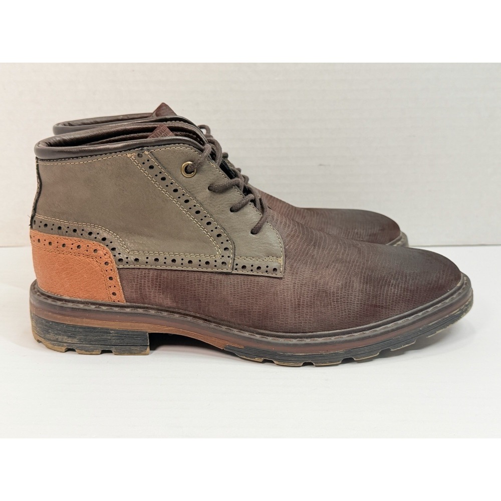 Freeman‎ Chester Chukka Boots Brown Gray Memory Foam Men's 8.5M Casual Lace Up